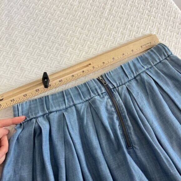 American Eagle AE Women's Size 2 Blue Flowing Above Knee Mini Skirt Shambray Y2K - Picture 10 of 12